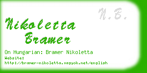 nikoletta bramer business card